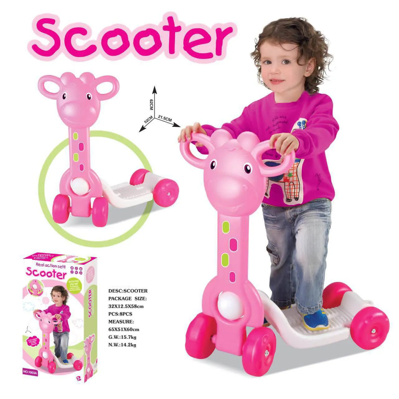 Yeni 4 tekerlekler hayvan kız çocuk kick oyuncak elektrikli scooter bebek çocuk ayak scooter