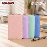 Hongbo meilleure vente A6 Saffiano cuir Zippy Budget classeur portefeuille organisateur 17 couleurs feuilles mobiles/cahiers à reliure spirale