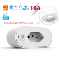 Prise intelligente standard brésilienne SLS WiFi 16A avec moniteur de puissance, application Tuya Smart Life, contrôle à distance, Alexa, Google Home, cuivre pur nickelé
