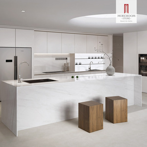 Planche <span class=keywords><strong>de</strong></span> <span class=keywords><strong>comptoir</strong></span> en pierre frittée aspect quartz Bianco Bolomoti original, finition mate blanche, épaisseur 12 mm, 3200x1600 mm, pour salle à manger extérieure - Product Image 4
