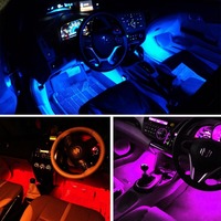Bande lumineuse LED pour voiture 12V USB, lumières d'ambiance intérieures pour voiture avec fonction sonore active