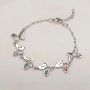 Pulsera <span class=keywords><strong>de</strong></span> Mariposa con Grabado Láser Personalizado, Regalo para el Día <span class=keywords><strong>de</strong></span> la Madre con Certificación CE, Personalización con Nombre, Piedra <span class=keywords><strong>de</strong></span> Nacimiento <span class=keywords><strong>de</strong></span> <span class=keywords><strong>Diciembre</strong></span> - Product Image 1