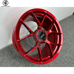 Nuevas Ruedas Monobloque de Aleación de Aluminio Rojo Personalizadas con Bloqueo Central para Carrera 991 de 20-24 Pulgadas - Product Image 3