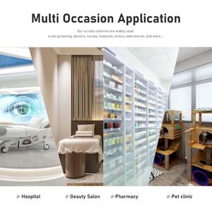 Nouvelle <span class=keywords><strong>Robe</strong></span> Médicale Élégante 2026 pour Infirmières, Bleu Ciel, Personnalisée, Jupe et Haut Ajustés, Tenue d'Hôpital pour Femmes - Product Image 4