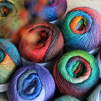 SMBYARN 100% Pure Wool Gradient Rainbow Dyed Woolen Yarn for Hand Knitting Clothes Hats Scarves & Weaving