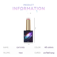 JTING Kutek Gel Magnetik Cat Eye Berkualitas Tinggi 48 Warna Diamond Reflective Galaxy, Koleksi Box OEM Perlengkapan Kutek Gel