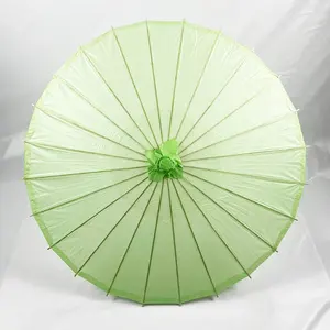 Parasol de papel blanco de bambú, color sólido, barato, venta de fábrica