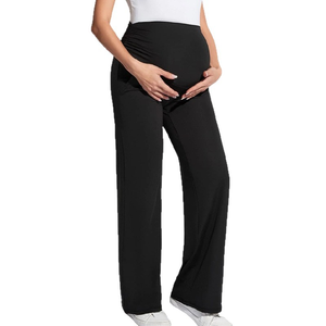 <span class=keywords><strong>Pantalon</strong></span> de <span class=keywords><strong>travail</strong></span> de maternité taille haute amincissant et très élastique, confortable, noir, pour femmes enceintes, coupe droite - Product Image 1