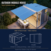Ensemble de cuisine extérieure modulaire préfabriquée en acier inoxydable écologique Yeyon OEM pour villa, barbecue, toit pliant, personnalisable
