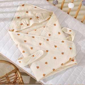 Toalla envolvente de gasa de algodón puro para bebés de 0 a 1 años, envoltura de tela crepé de cuatro capas para Primavera/Verano, entrega de suministros de maternidad - Product Image 6