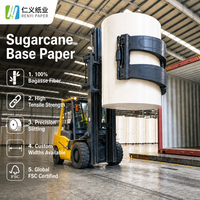 Papier de canne à sucre sans arbre pour cartes à motifs, manchons d'emballage, bandes décoratives, enveloppes pour pailles, papiers naturels en bagasse de canne à sucre, exportation