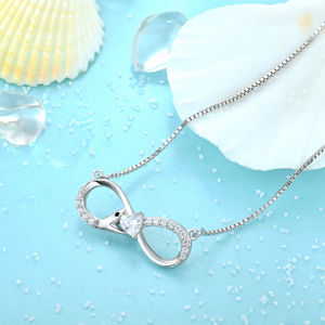 <span class=keywords><strong>YL</strong></span> прекрасные ювелирные изделия 925 стерлингового серебра CZ Змея Бесконечность Кулон ожерелье для женщин - Product Image 3