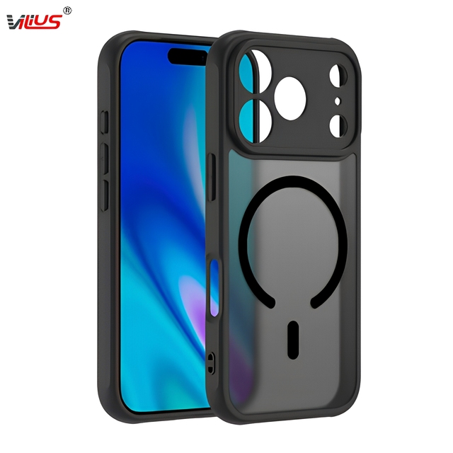 Magnetic Matte TPU+PC Flat Design Protective Phone case with Magnetic Ring, Environmentally Friendly Suitable for iPhone 17 18