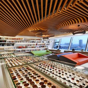 Hiện đại 3D lượn sóng ARC kim loại nhôm hồ sơ dải không thấm nước nổi trần Bảng điều khiển cho nội thất <span class=keywords><strong>Pop</strong></span> trần giả cho hội trường - Product Image 2