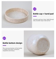 Pot rond biodégradable en paille de blé et PP, écologique et rechargeable, avec couvercle à vis, pour lotions et crèmes de soin, 80g-250g, emballage cosmétique