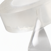 Ruban adhésif double face nano acrylique transparent, imperméable, réutilisable et lavable, épaisseurs disponibles : 0,5 mm, 1 mm, 2 mm