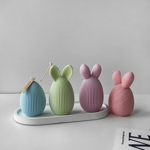 แม่พิมพ์เทียนเรซิ่นรูปไข่อีสเตอร์ กระต่ายซิลิโคน แม่พิมพ์รูปเด็ก สำหรับตกแต่งบ้าน แม่พิมพ์เทียนหอม - Product Image 4