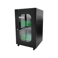 Armoire de recharge pour appareils mobiles avec serrure et roulettes, 30 emplacements, chariot de recharge pour tablettes/téléphones pour l'école et le bureau
