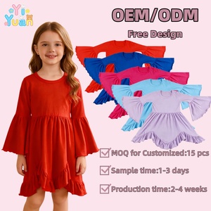 Vestidos de Fiesta Rojos OEM/ODM para Niñas de 10 Años, Manga <span class=keywords><strong>Media</strong></span> Campana, Dobladillo con Volantes Ondulados, Vestidos de Comunión, Colores <span class=keywords><strong>y</strong></span> Estampados Personalizados - Product Image 1