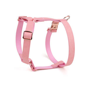 Produsen Oem Odm kustom kualitas tinggi dapat disesuaikan desainer mewah kulit Vegan anyaman nilon tali kekang anjing merah muda - Product Image 2