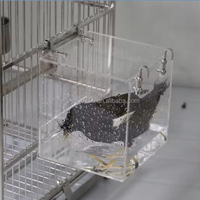 2024 vente chaude oiseau baignoire baignoire acrylique oiseau utiliser épaissi Transparent externe cintre cage à oiseaux
