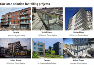 Balaustra in Vetro ACE con Profilo a U in Alluminio per Balcone, Design di Ringhiera in Vetro Senza Telaio per Villa - Product Image 3