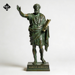 Estatua de Filósofo Romano de Bronce Fundido de Alta Calidad, Escultura Humana Clásica Europea Vintage para Estudio o Hogar de Lujo - Product Image 2