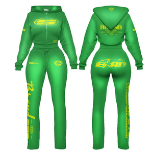 Custom Women Full <b>Zip</b> Hoodie and Jogger Pants Set Casual Sportswear Two Piece Outfit OEM Manufacturer Women <b>Hooded</b> Tracksuit - Product Image 4