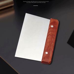 Raspador de Acero Inoxidable con Mango de Madera para Repostería, Cortador de Hierbas, Utensilios de Cocina para Hornear, Cortador de Masa de Pizza - Product Image 5