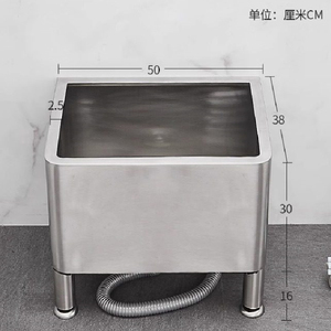 Lavabo Commerciale in Acciaio Inox 304 con Montaggio a Pavimento e Rubinetto a Pedale per Hotel, Ospedali, Scuole e Servizi di Pulizia - Product Image 6