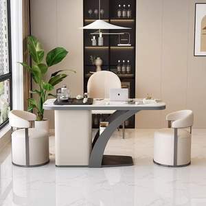 Contemporary Balcony Tea Table And Chair Set With Built In Tea Tray Multi Functional For Indoor Outdoor Use - Product Image 2