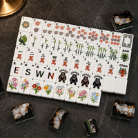 Jeu de Mahjong Américain Kintsugi Noir et Or, 160 Tuiles, Dos en Marbre Laqué Acrylique à 4 Couches, 31,5x23x16mm, Logo Personnalisé OEM/ODM