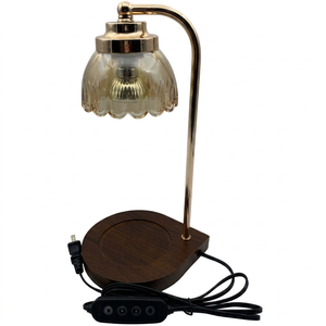 Traditional Metal Desk Lamp With Glass Shade Warm White <b>Light</b> 2700K For <b>Bedroom</b> AC 220V - Product Image 1