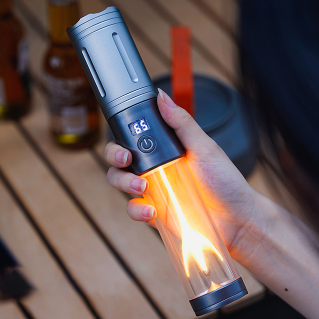 KXK-606 Portable 30W Rechargeable LED Flashlight IP44 Waterproof 6 Modes 30-600LM Long Distance Camping Zoomable Light Type-C