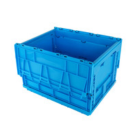 Conteneur pliable en plastique recyclé, style solide, boîte de rangement avec couvercle de transport, bac pliable pour un rangement efficace