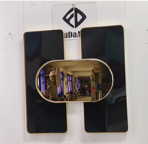 40CM Factory-Direct Grand Nouveau Moderne Simple Fer Art Tenture Murale Métal Cadre <span class=keywords><strong>Doré</strong></span> Miroir <span class=keywords><strong>Noir</strong></span> Décoration Maison Dropshipping DDP - Product Image 2