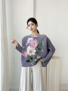 Camiseta Elegante de Manga Larga para Mujer, Estilo Coreano, Casual, Ecológica, Transpirable, Antibolitas, Tejido Plisado, 100% Poliéster - Product Image 6