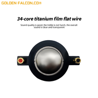 Réparation diaphragme klaxon pilote 34.4mm bobine vocale haut-parleur accessoires Kits titane Film Compression haut-parleur PA klaxon unité pilote