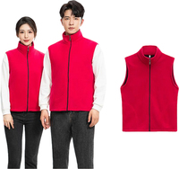 Gilet en polaire décontracté rouge pour femmes, printemps-automne, logo personnalisé