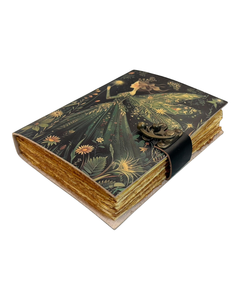 Carnet de notes en cuir fait main, Grimoire de lune féerique avec serrure, style vintage classique, 200 pages, papier à bords festonnés - Product Image 4