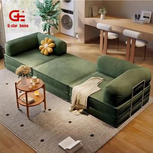 โซฟาเบดแบบปรับนอนได้หุ้มผ้าบุแบบอัดแน่น สำหรับใช้ในห้องนั่งเล่นที่บ้าน เฟอร์นิเจอร์สำหรับอพาร์ทเมนต์ และบ้านสำเร็จรูป - Product Image 2