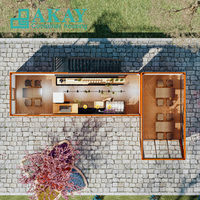 Casa contenedora móvil de dos pisos, restaurante de comida rápida, cafetería, tienda, casas contenedoras, casas modulares prefabricadas en venta