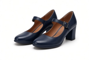 Chaussures confortables pour femmes à bout rond, talons, bride en T, bride en X, antidérapantes, à lacets, semelle en caoutchouc, couleur unie, toutes saisons - Product Image 3