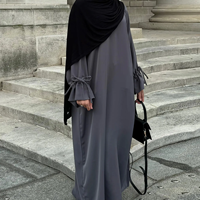 Fabrication sur mesure 2025 Ramadan nouvelle Abaya Premium Nida manches volantées grand ourlet femmes Abaya fermée vêtements islamiques modeste Abaya