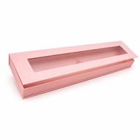 Boîte à perruque rigide rose de luxe, écologique, avec fermeture magnétique et fenêtre transparente, en matériaux recyclés, pour l'emballage de cheveux humains