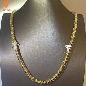 Lifengジュエリー卸売ヒップホップメンズチェーン14k18kゴールドメッキ925スターリングシルバー6mmフランコチェーンネックレス - Product Image 4