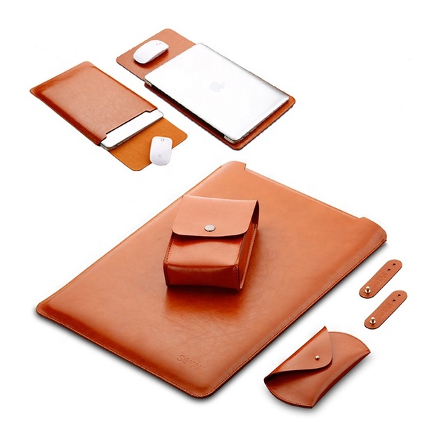 ISO BSCI Factory Eco Friendly Recycled Pu Leather Laptop Notebook Sleeve case Cover Pouch Protector