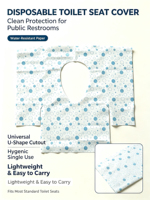 Coussin de siège de toilette jetable compact, imperméable, écologique, léger, à usage unique, pour les voyages