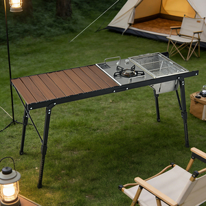 Lightweight Aluminum <strong>Table</strong> with Height Adjustment Compact <strong>Foldable</strong> Design for <strong>Small</strong> Space Easy Carry - Product Image 2