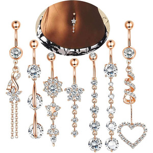 7 pz/set 14G <span class=keywords><strong>anelli</strong></span> pendenti <span class=keywords><strong>per</strong></span> le donne ragazze 316L acciaio chirurgico placcato argento <span class=keywords><strong>ombelico</strong></span> nuziale anello di Piercing <span class=keywords><strong>per</strong></span> il corpo - Product Image 1